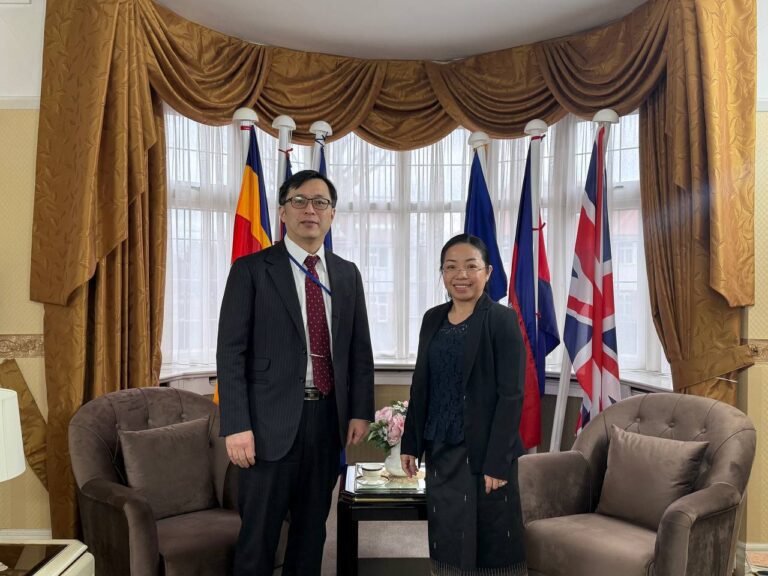 Mrs. Meach Sopheavy, Counsellor of the Royal Embassy of Cambodia, received a courtesy call from Mr. Ikegami Masaki, Minister of the Embassy of Japan in the UK, at the Royal Embassy of Cambodia.